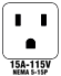 A picture of a "15A 115V" icon.