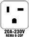 A picture of a "20A 230V" icon.