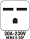 A picture of a "30A 230V" icon